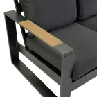 Venkovní lehátko z hliníku a dřevěných područek - City Viadurini