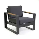 Venkovní lehátko z hliníku a dřevěných područek - City Viadurini