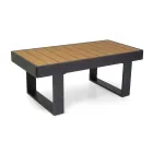 Venkovní lehátko z hliníku a dřevěných područek - City Viadurini