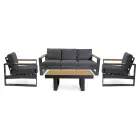 Venkovní lehátko z hliníku a dřevěných područek - City Viadurini