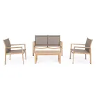 Zahradní salonek s 1 pohovkou, 2 křesly a 1 konferenčním stolkem - Plán Viadurini