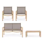 Zahradní salonek s 1 pohovkou, 2 křesly a 1 konferenčním stolkem - Plán Viadurini