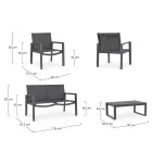 Zahradní salonek s 1 pohovkou, 2 křesly a 1 konferenčním stolkem - Plán Viadurini