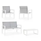 Zahradní salonek s 1 pohovkou, 2 křesly a 1 konferenčním stolkem - Plán Viadurini