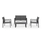 Zahradní salonek s 1 pohovkou, 2 křesly a 1 konferenčním stolkem - Plán Viadurini