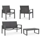 Zahradní salonek s 1 pohovkou, 2 křesly a 1 konferenčním stolkem - Plán Viadurini