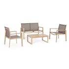 Zahradní salonek s 1 pohovkou, 2 křesly a 1 konferenčním stolkem - Plán Viadurini