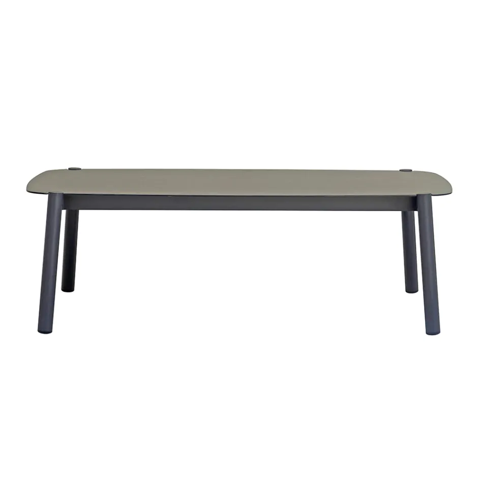 Zahradní salonek se 2 křesly, 1 pohovkou a 1 hliníkovým stolem - Minni Viadurini