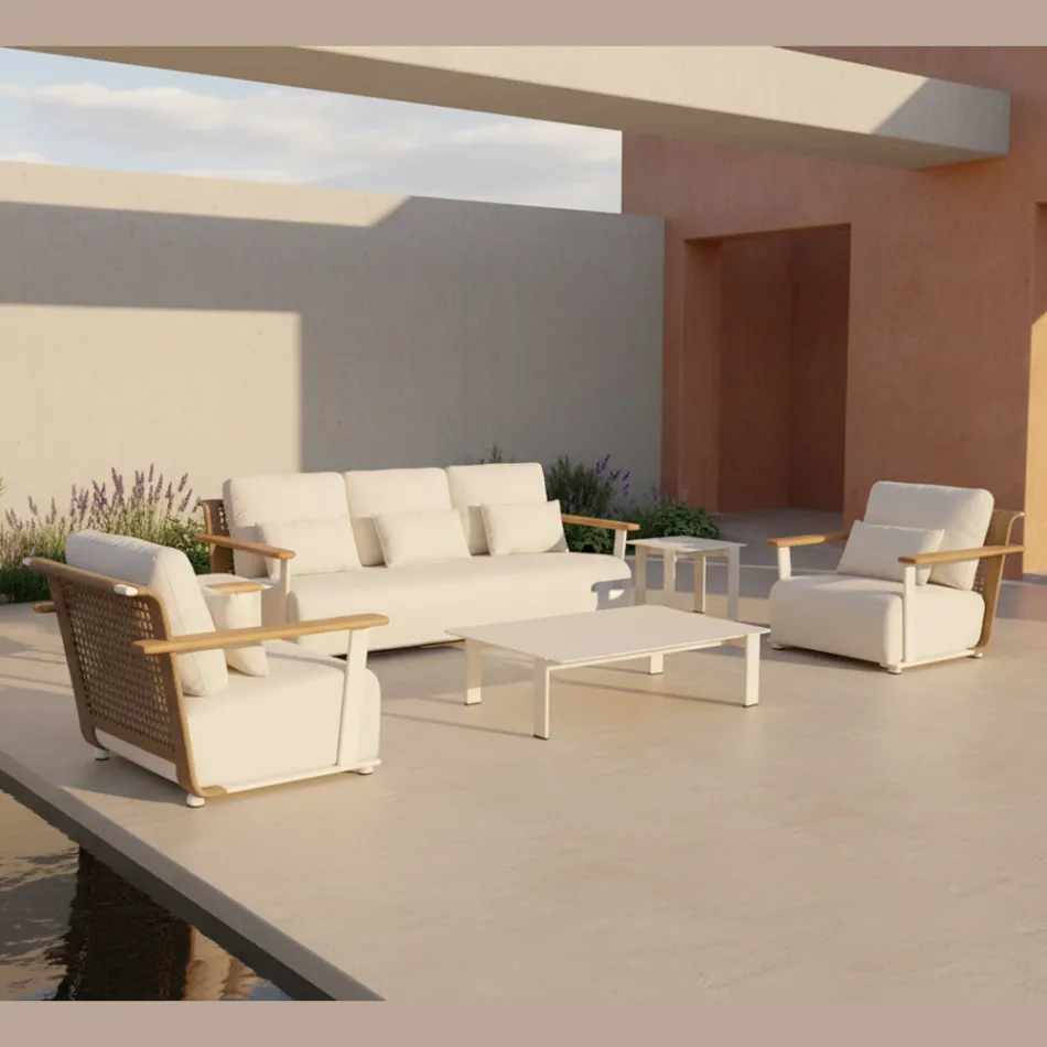 Zahradní posezení s pohovkou, 2 křesly a konferenčním stolkem - Montorio Viadurini