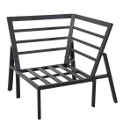 Zahradní lehátko s pohovkou a konferenčním stolkem z hliníku - štítek Viadurini