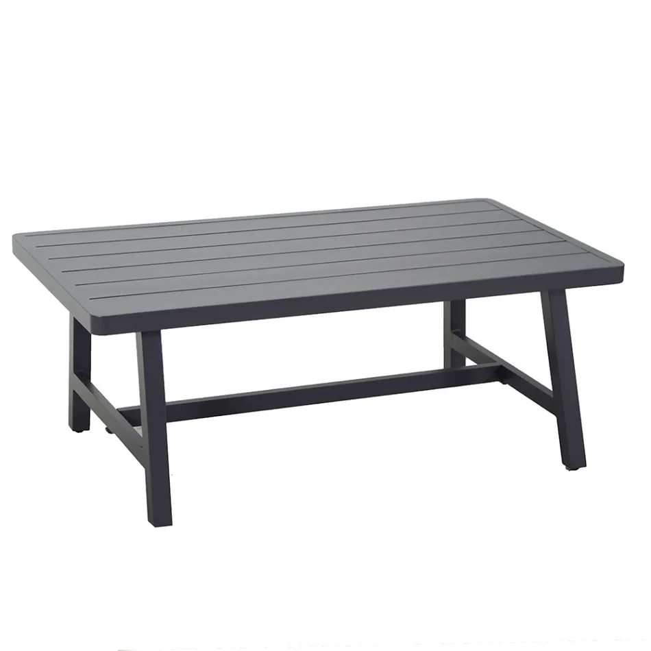 Zahradní lehátko s pohovkou a konferenčním stolkem z hliníku - štítek Viadurini