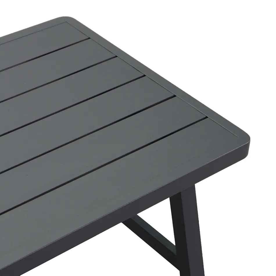 Zahradní lehátko s pohovkou a konferenčním stolkem z hliníku - štítek Viadurini