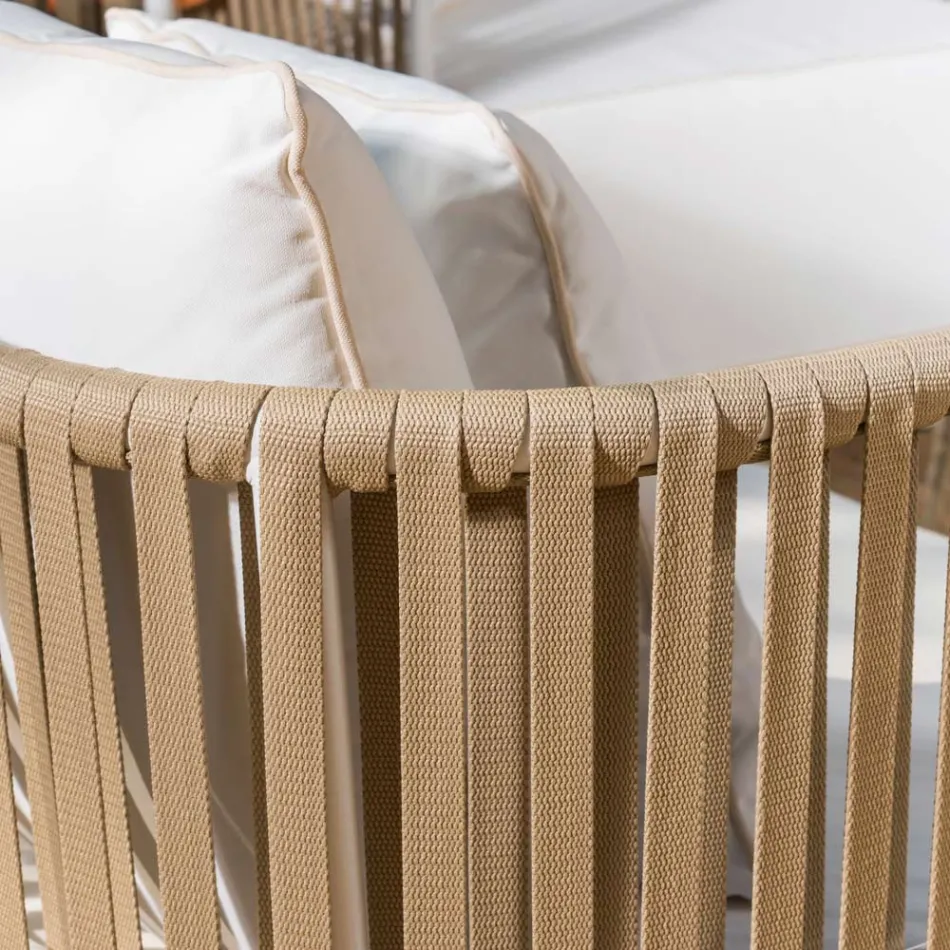 Zahradní salonek z bílého hliníku a látky - Eugene Viadurini