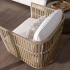 Zahradní salonek z bílého hliníku a látky - Eugene Viadurini