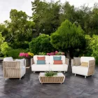 Zahradní salonek z bílého hliníku a látky - Eugene Viadurini