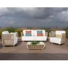 Zahradní salonek z bílého hliníku a látky - Eugene Viadurini