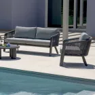 Zahradní sedací souprava Smeria z hliníku a tkaného lana s polštáři Viadurini