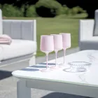 Zahradní sedací souprava čalouněná hliníkem a látkou s polštáři - Vetra Viadurini