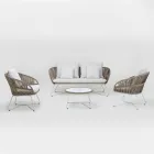 Zahradní salonek z hliníku a lana - Alcor Viadurini