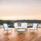 Zahradní salonek v tkaní hliníku a lan - Asteria Viadurini