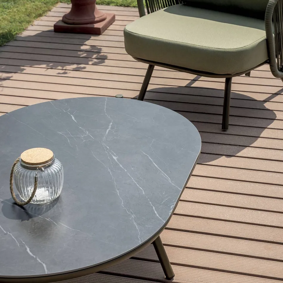 Červený nebo zelený hliníkový zahradní obývací pokoj - Regalrise Viadurini