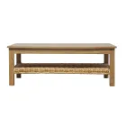 Dřevěná zahradní sedací souprava s ratanem a odnímatelnými polštáři - Silvara Viadurini