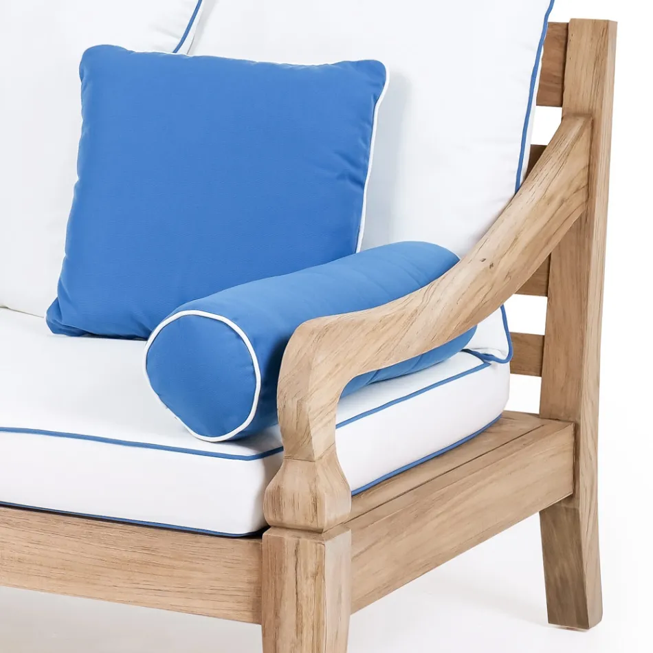 Zahradní lehátko z kartáčovaného přírodního teakového dřeva - Artes Viadurini