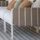 Pozinkovaný kovový zahradní obývací pokoj a látkové polštáře - Sognando Viadurini