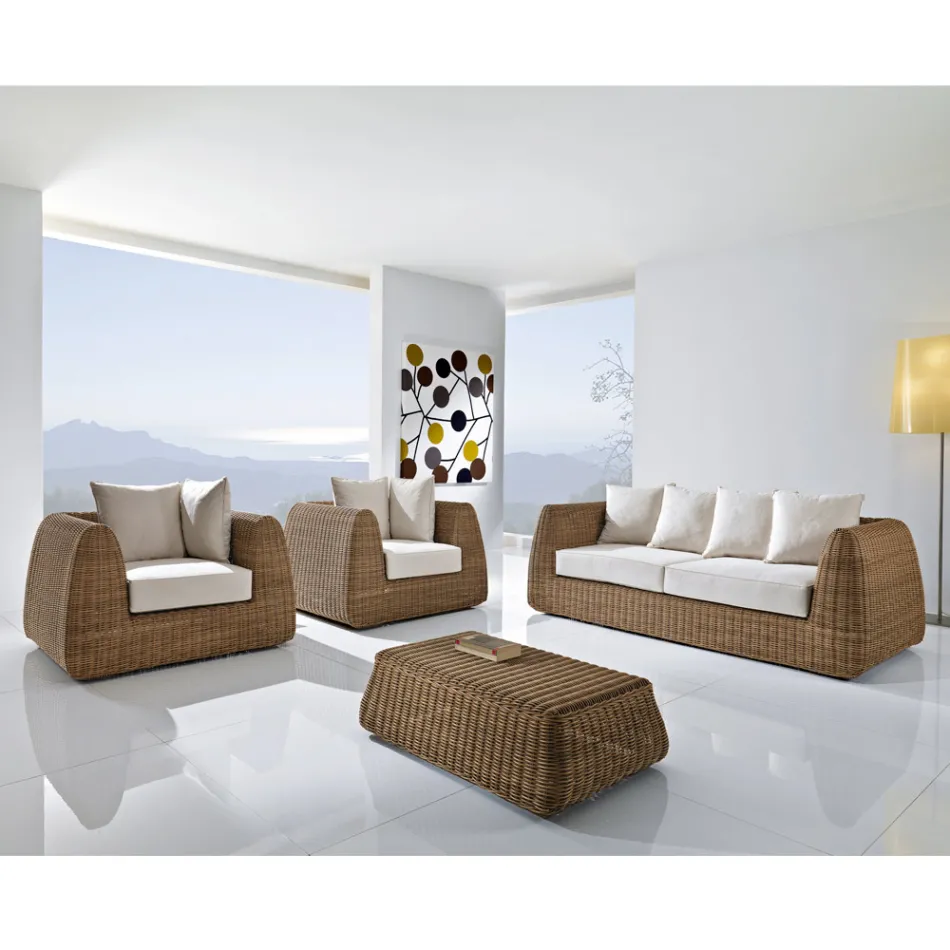 Ručně tkaný polyratanový zahradní set - Charlie Viadurini