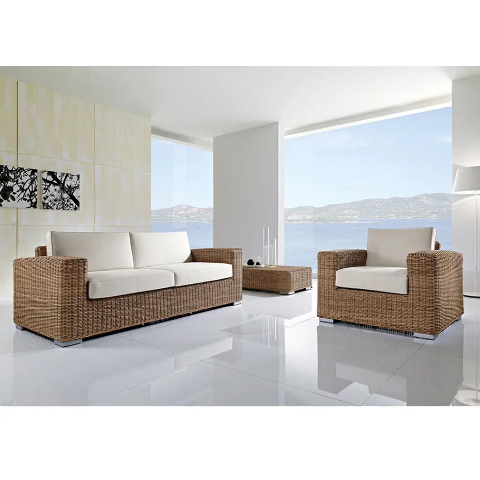 Ručně tkaný polyratanový zahradní salonek - Yoko Viadurini