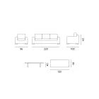 Ratanový zahradní salonek s dřevěným konferenčním stolkem a polštáři - Hugues Viadurini