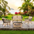 Zahradní lehátko z přírodního ratanu včetně polštářů - Catelyn Viadurini