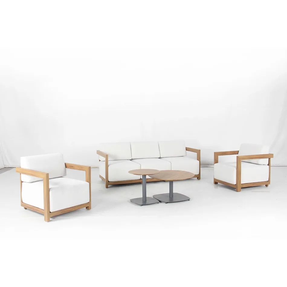 Hliníkový obývací pokoj s termotransferovým efektem dřeva - Camper Viadurini