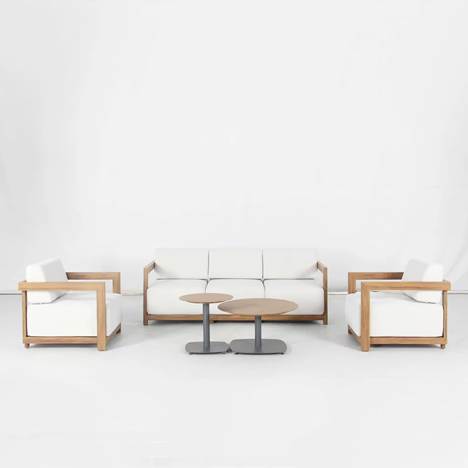 Hliníkový obývací pokoj s termotransferovým efektem dřeva - Camper Viadurini