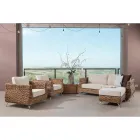 Venkovní obývací pokoj v tkaní banánů s polštáři - Legolas Viadurini