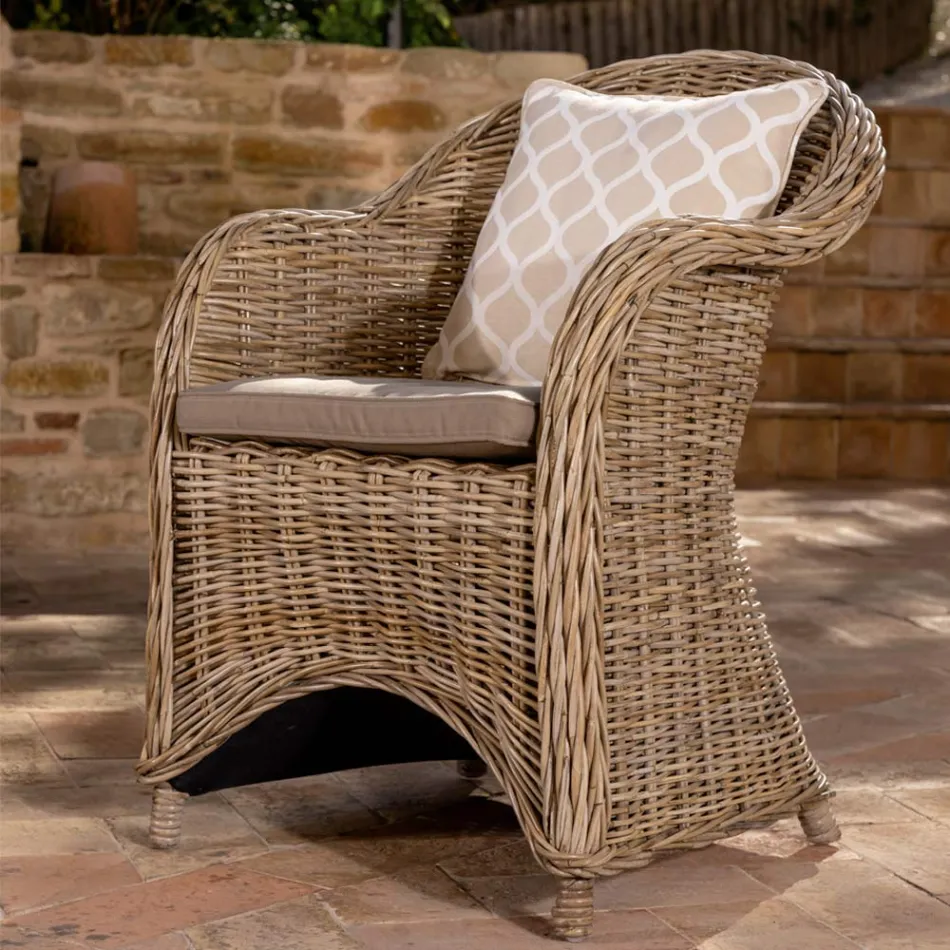 Venkovní salonek v šedé barvě Kubù s podsedáky - Nazgul Viadurini