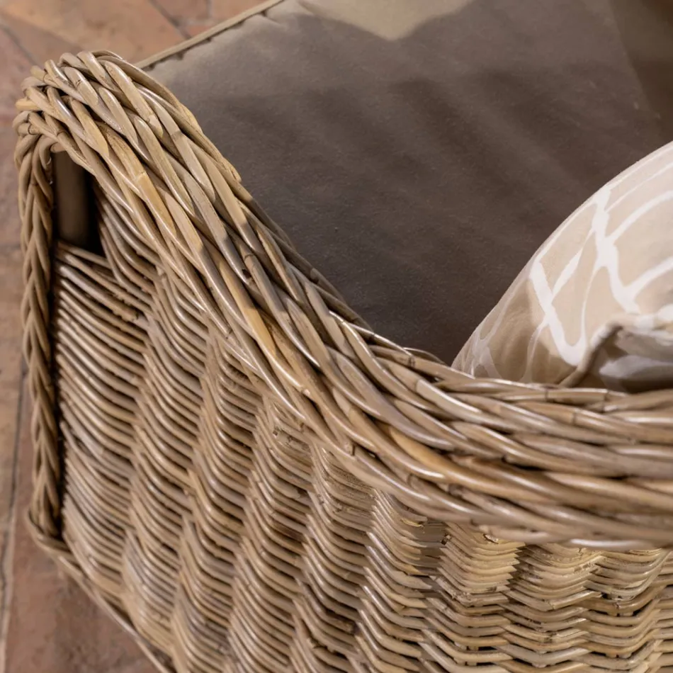 Venkovní salonek v šedé barvě Kubù s podsedáky - Nazgul Viadurini