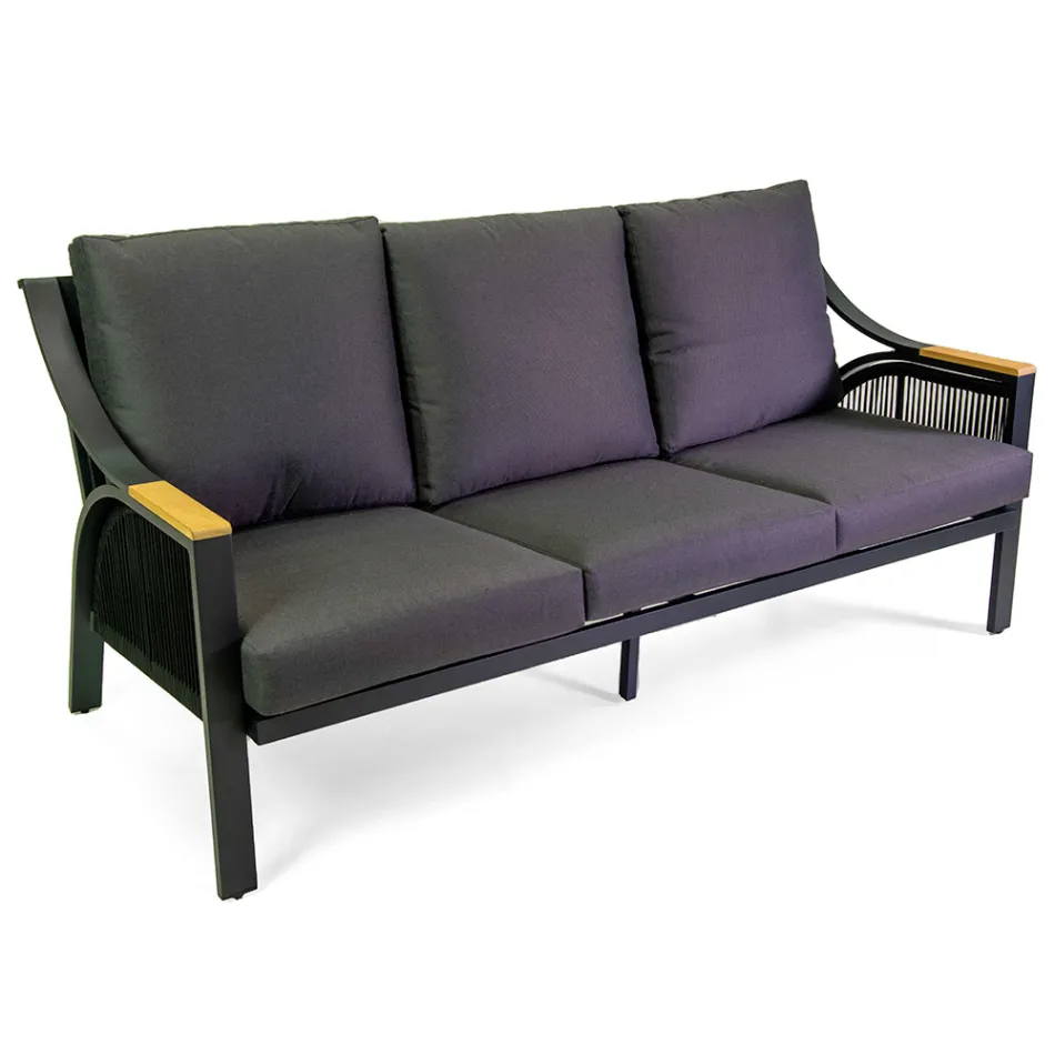 Obývací pokoj z hliníku s područkami z brazilského teaku - Deník Viadurini