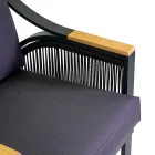 Obývací pokoj z hliníku s područkami z brazilského teaku - Deník Viadurini