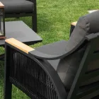 Obývací pokoj z hliníku s područkami z brazilského teaku - Deník Viadurini