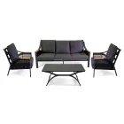 Obývací pokoj z hliníku s područkami z brazilského teaku - Deník Viadurini