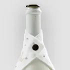 Bílý nebo černý plátěný odkapávač s výšivkou a krystaly 2 kusy - Salvino Viadurini