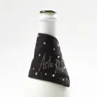 Bílý nebo černý plátěný odkapávač s výšivkou a krystaly 2 kusy - Salvino Viadurini