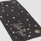 Bílý nebo černý plátěný odkapávač s výšivkou a krystaly 2 kusy - Salvino Viadurini