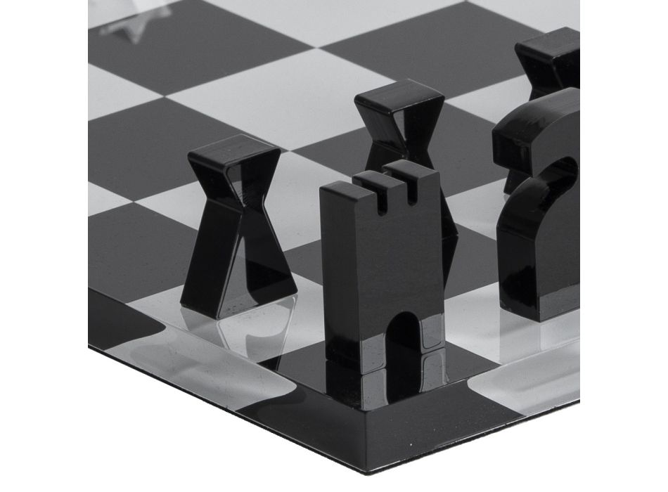 Šachovnice pro šachy a dámu v akrylovém křišťálu Made in Italy - Smanto Viadurini