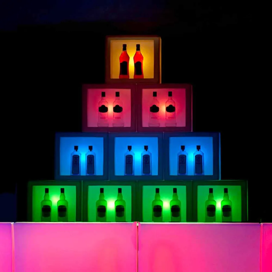 Svítivá policová krabice Slide Open Cube moderní design vyrobený v Itálii Viadurini