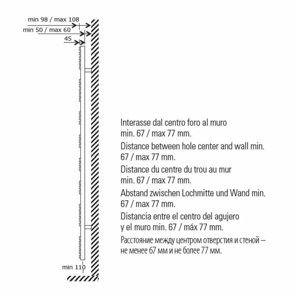 Ohřívač na ručníky v moderním designu z oceli o výkonu 386 W - Peacock Viadurini