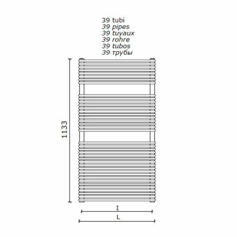 Vertikální designový hydraulický ohřívač ručníků z oceli 1013 W - Griffin Viadurini