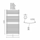 Vertikální designový hydraulický ohřívač ručníků z oceli 1013 W - Griffin Viadurini