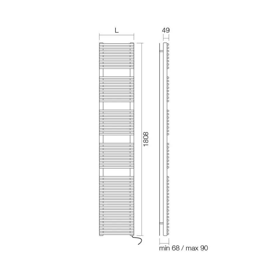 Ohřívač ručníků s elektrickým systémem a ocelovou konstrukcí Made in Italy - Sirup Viadurini